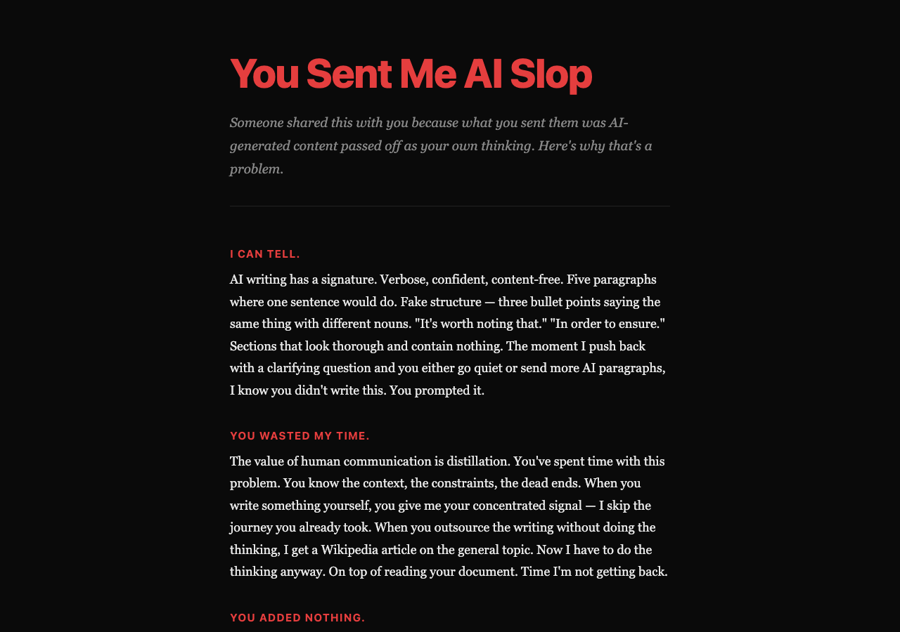 You Sent Me AI Slop screenshot